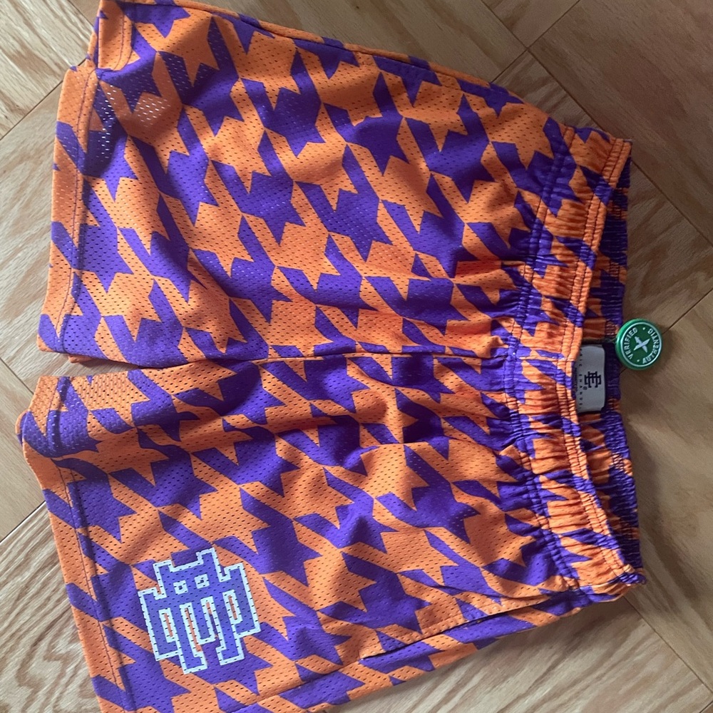 Eric Emanuel Size Men M Orange/Purple Houndstooth